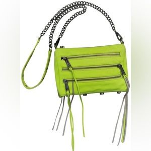 🎒 Neon Yellow Mini 5 Zip Rebecca Minkoff